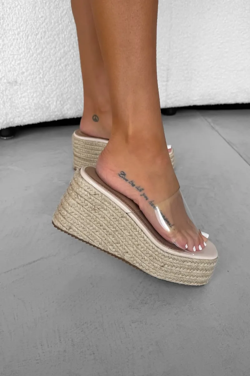 ANGEL Espadrille Wedge Sandals - Nude
