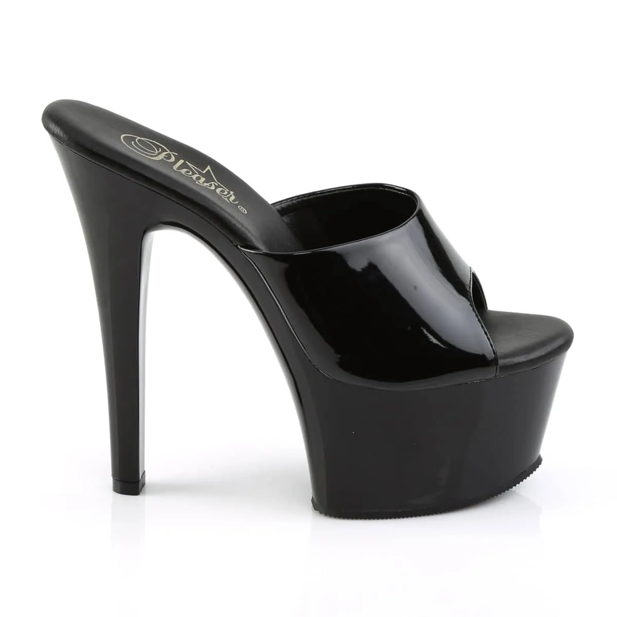 ASPIRE-601 Clear & Black Peep Toe High Heel