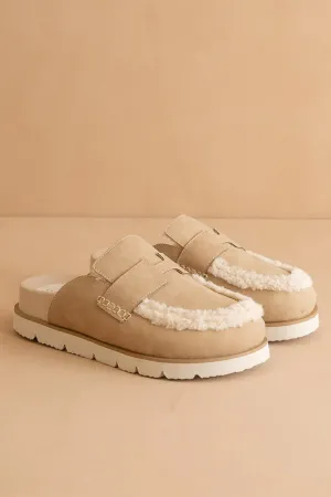 Avalon -Suede Shearling Loafer Mule