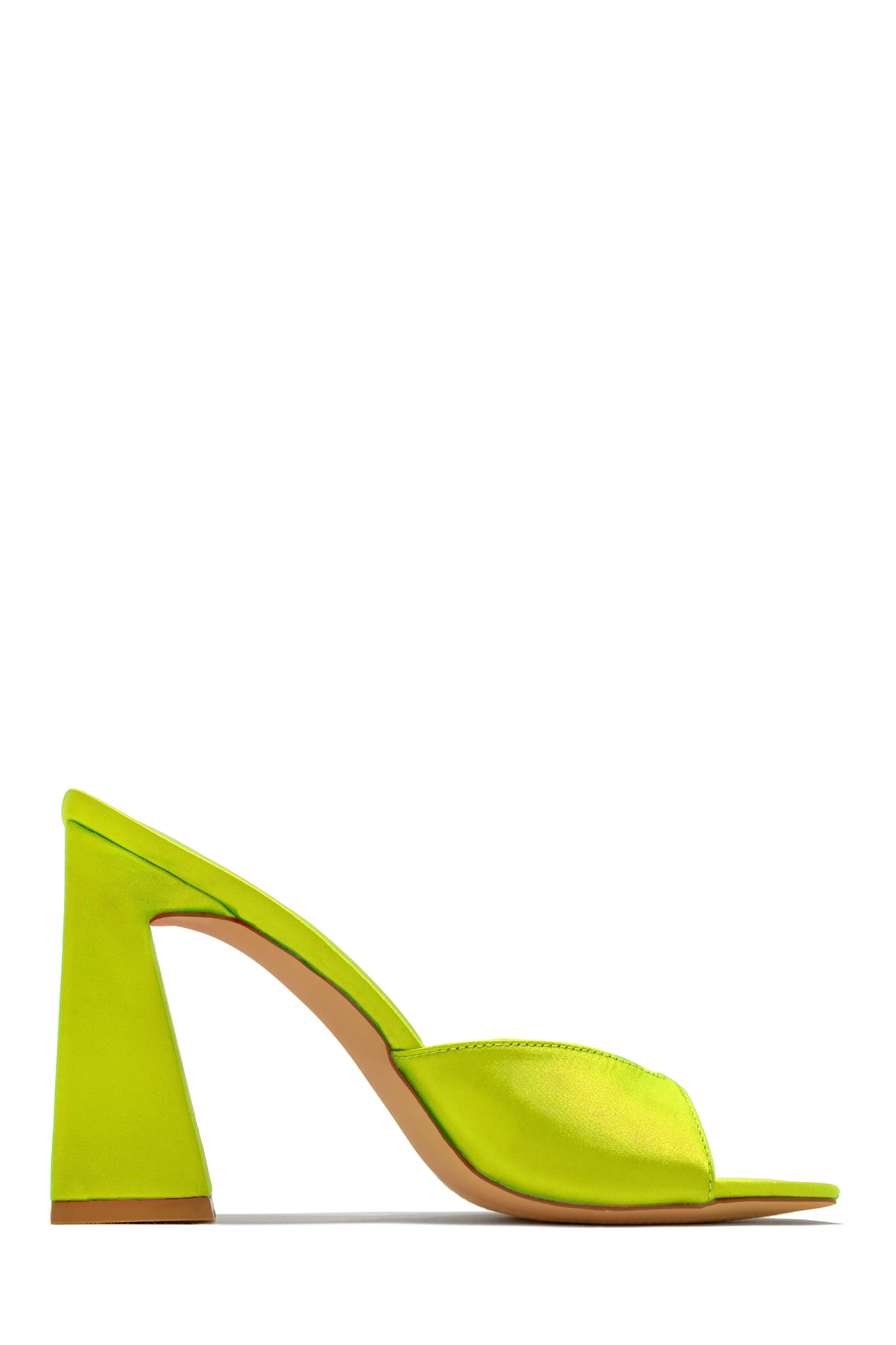 Azaria Block Heel Mules - Lime