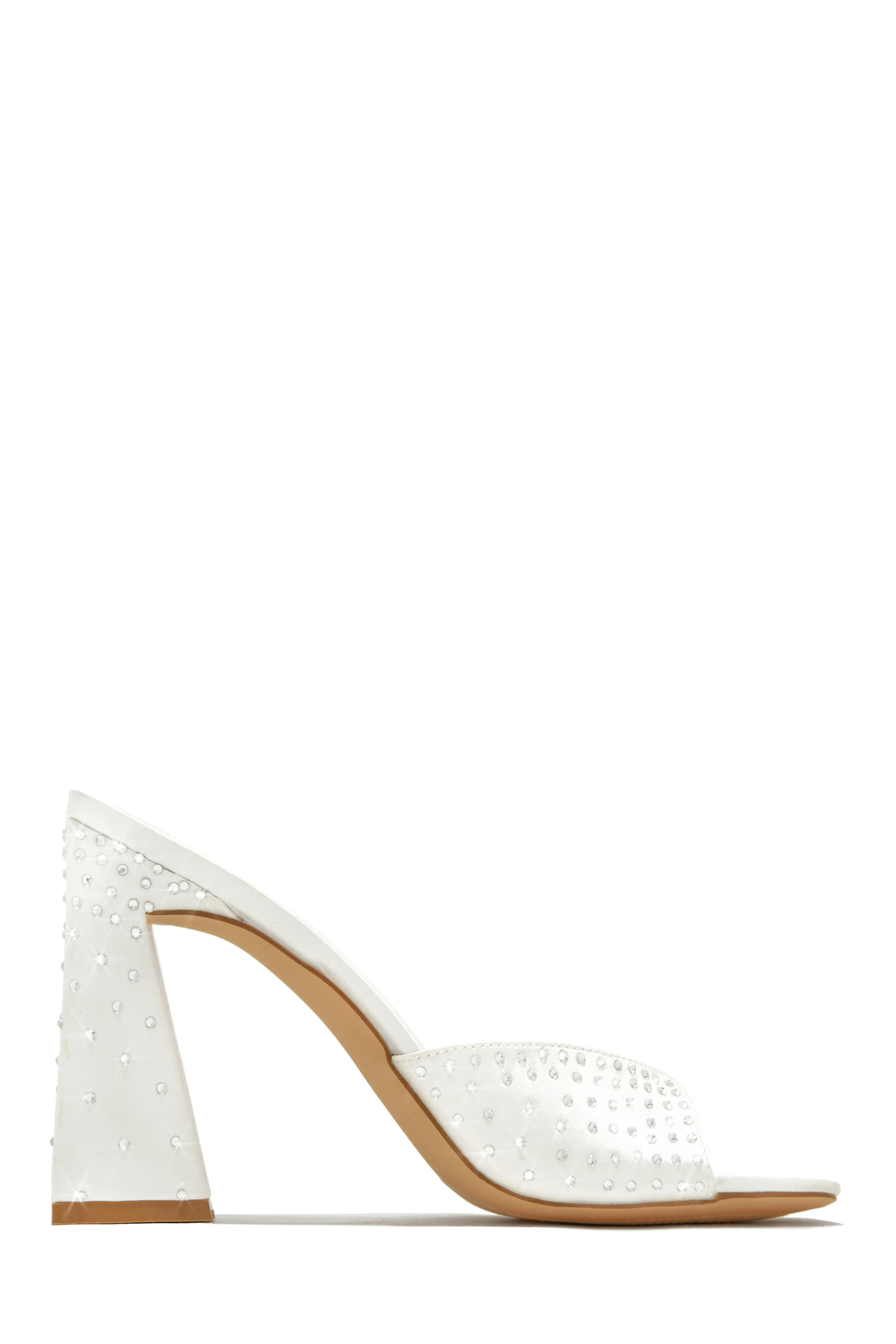 Azaria Embellished Block Heel Mules - Denim