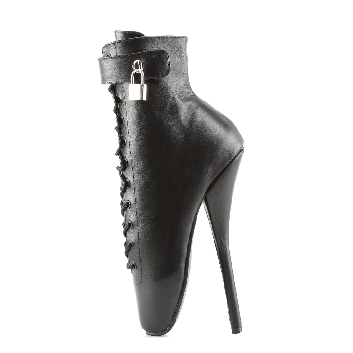 BALLET-1025 Devious Ballet Black Leather Sexy Single Soles (Fetish Footwear)