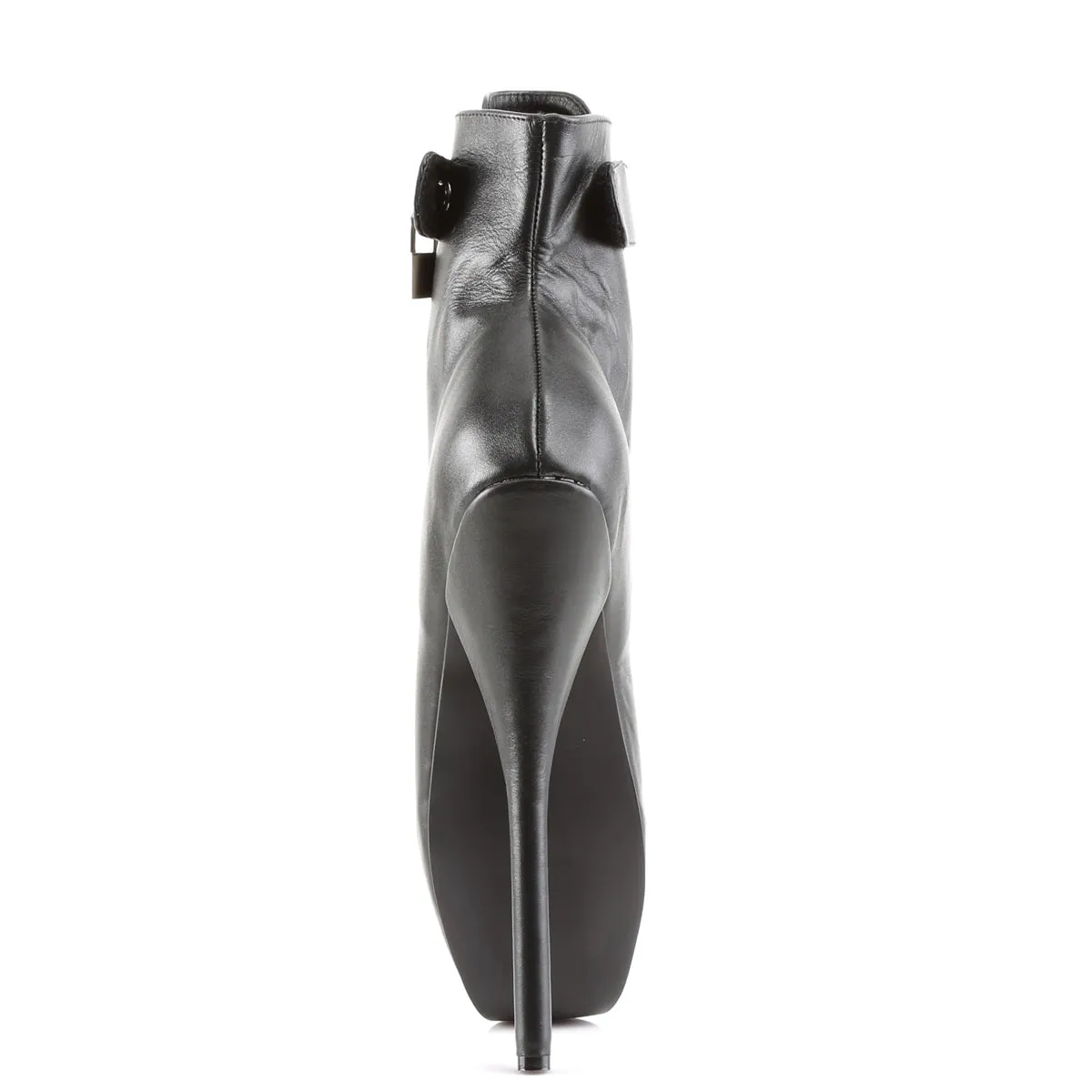 BALLET-1025 Devious Ballet Black Leather Sexy Single Soles (Fetish Footwear)