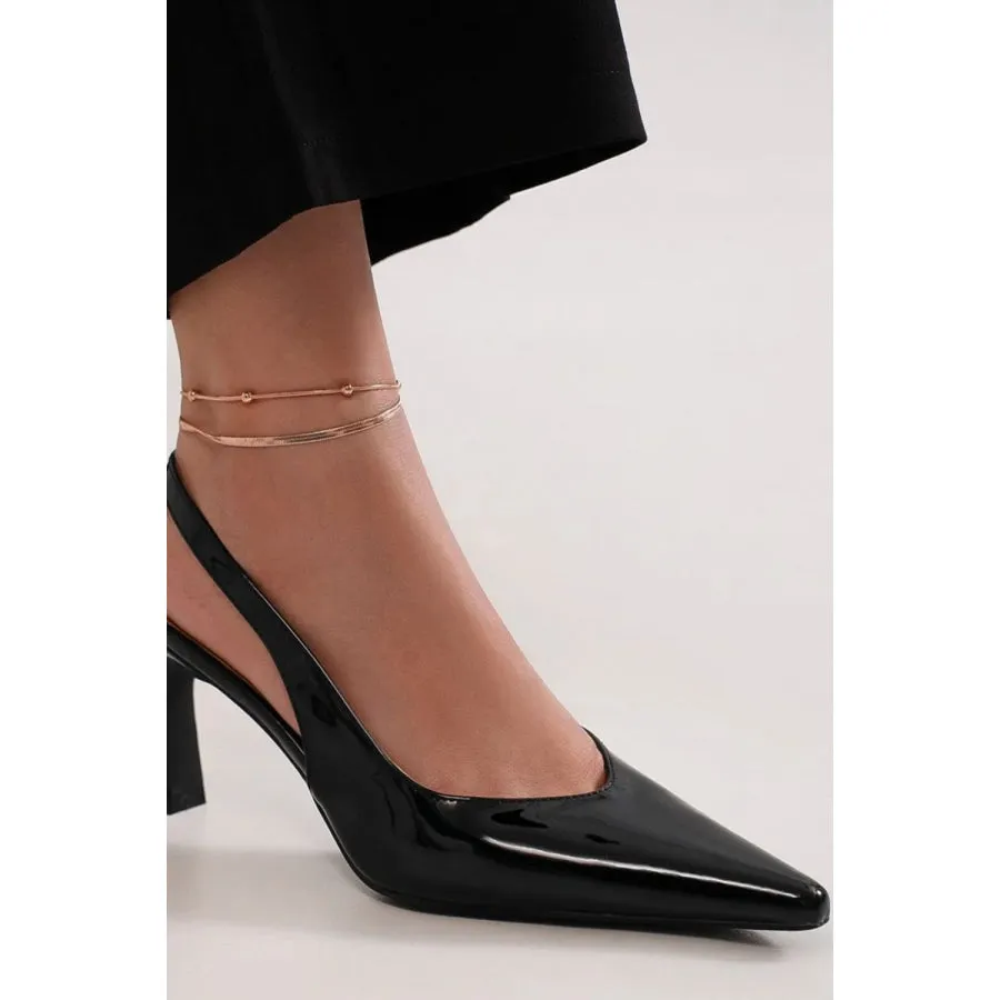 Beast Fashion Faux Leather Point Toe Slingback Pumps