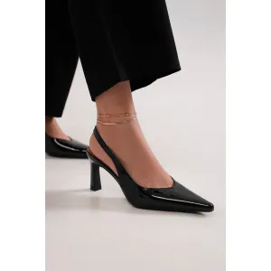 Beast Fashion Faux Leather Point Toe Slingback Pumps