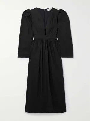 Black cutout midi dress