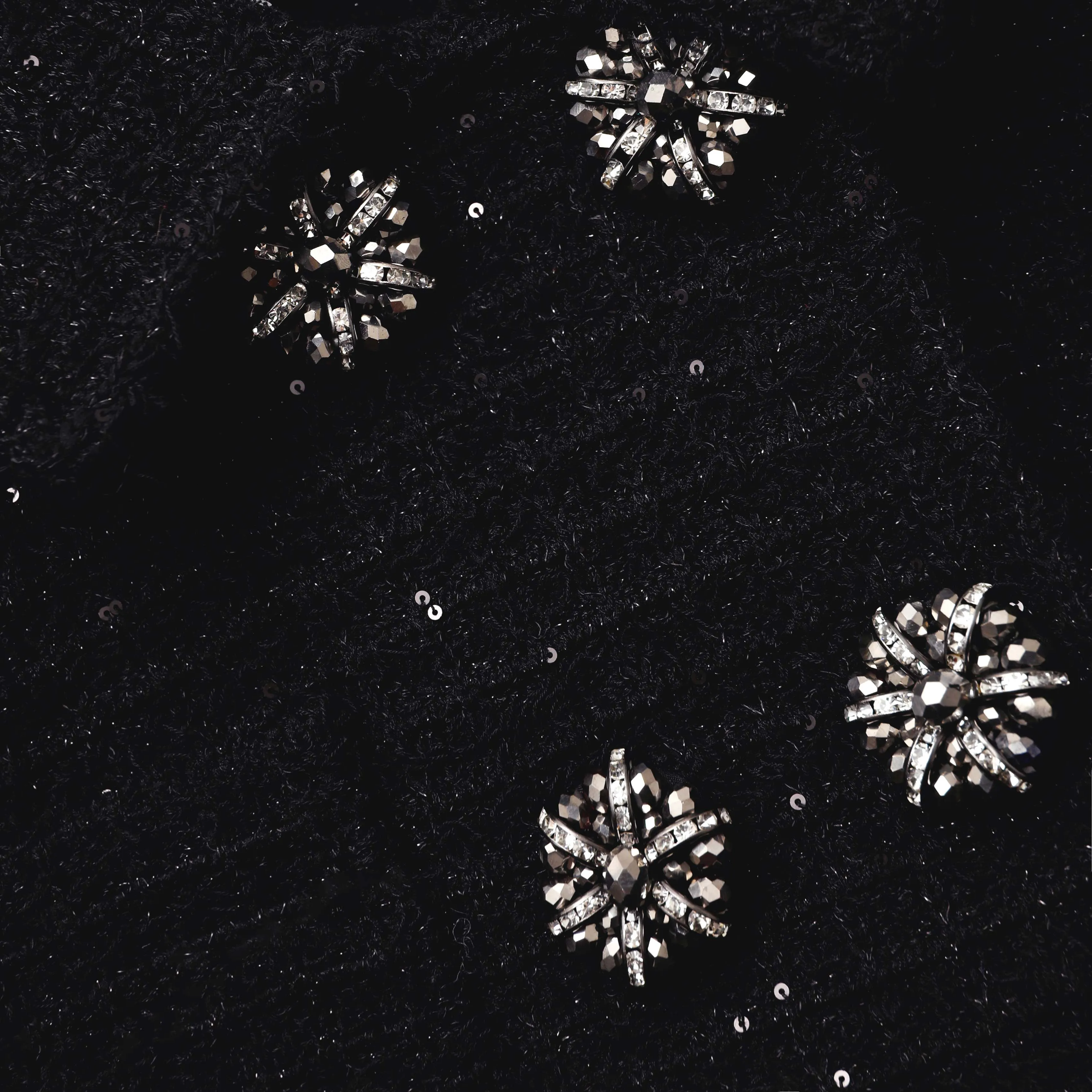 Black Textured Knit Peplum Midi Dress