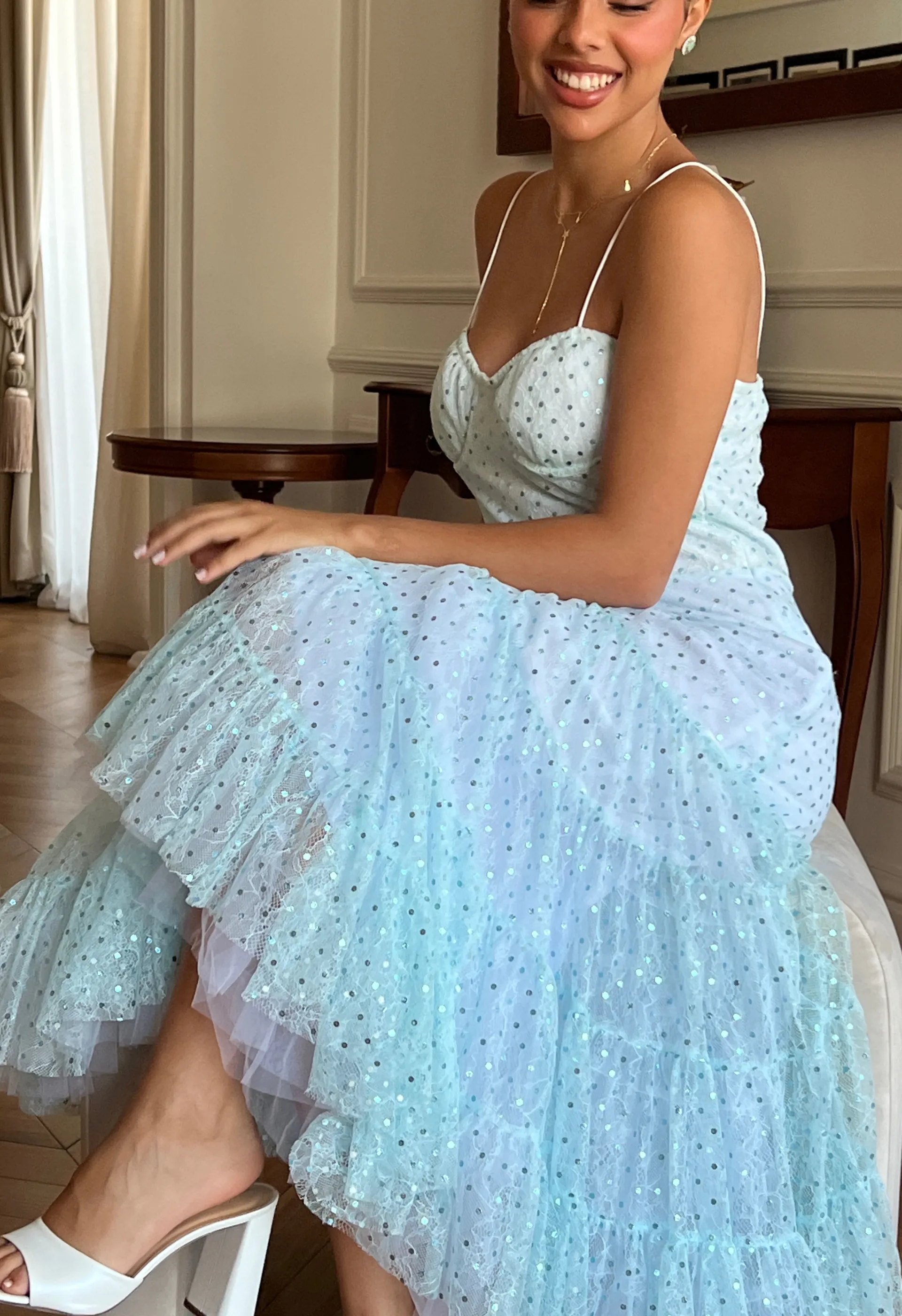 Blue tulle dress