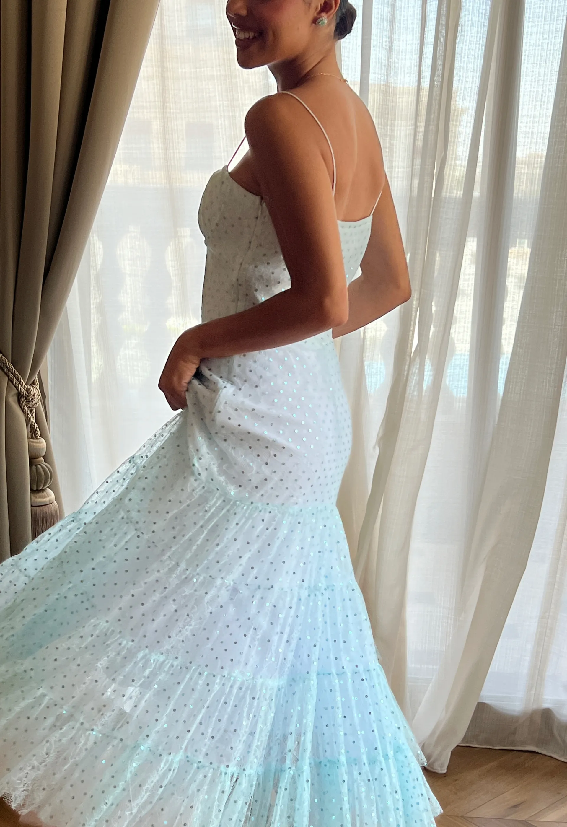 Blue tulle dress