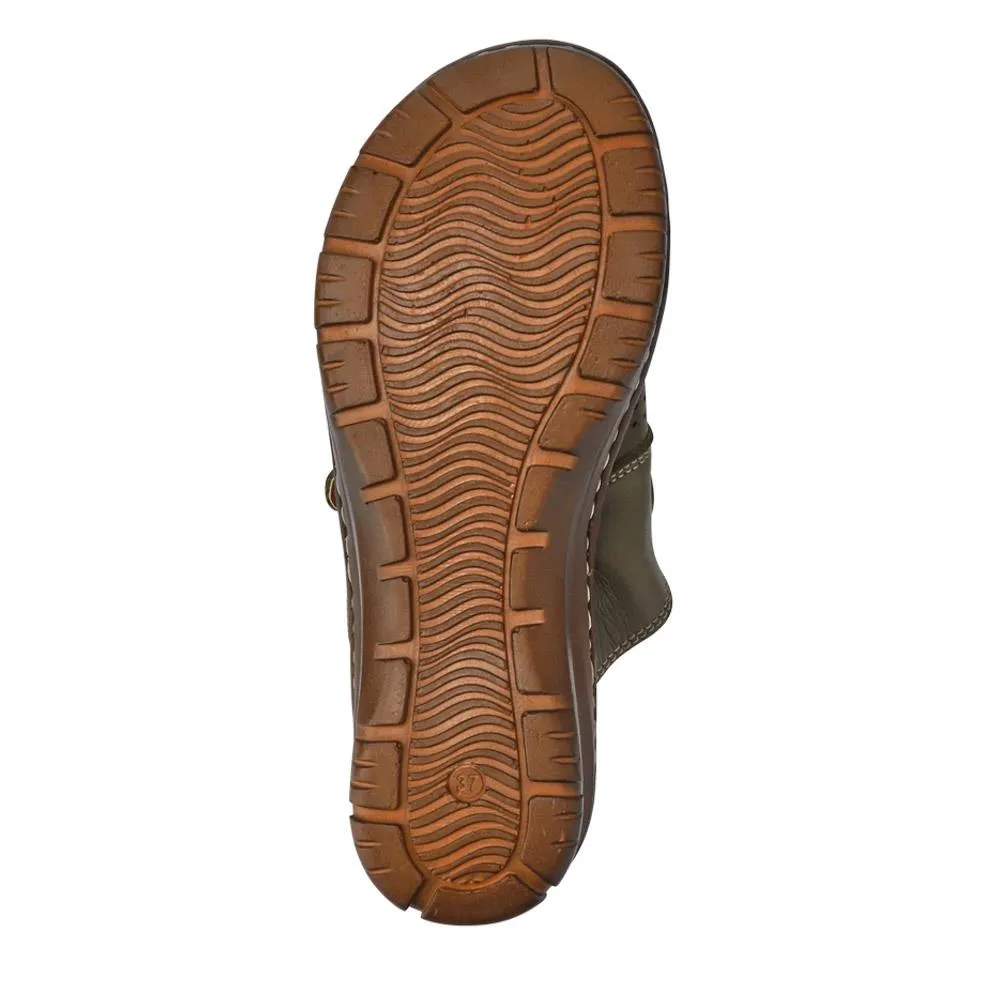 Breathable Leather Buckled Mules - HAK41010 / 327 464