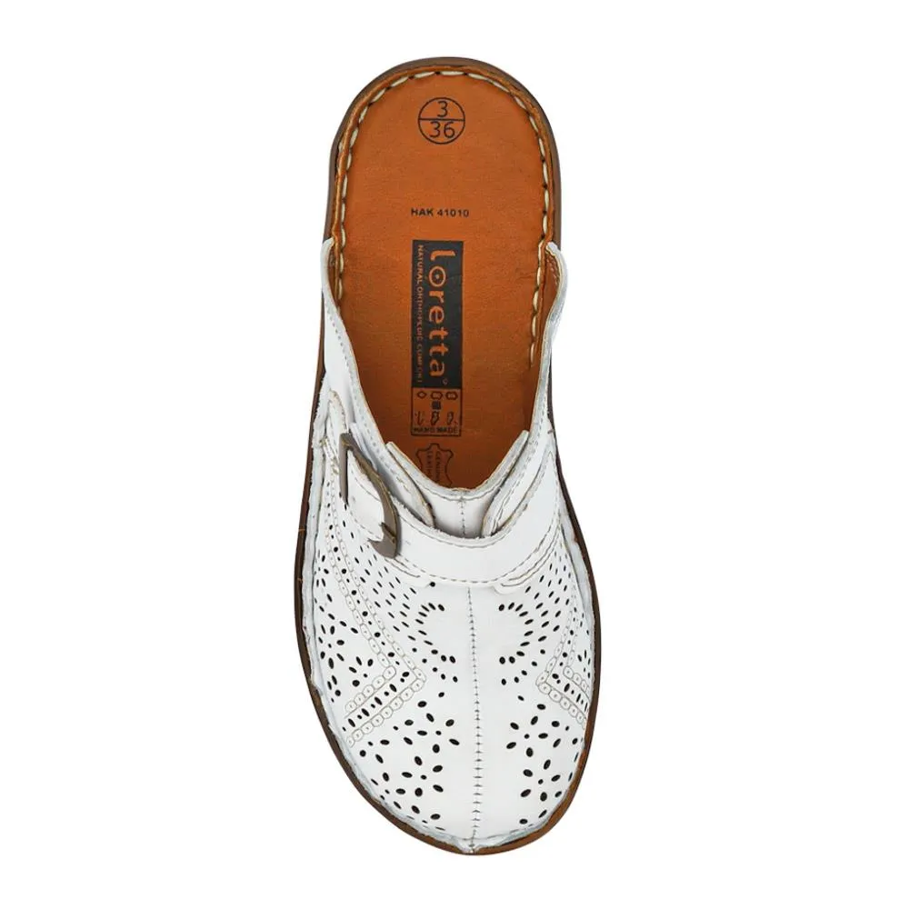 Breathable Leather Buckled Mules - HAK41010 / 327 464