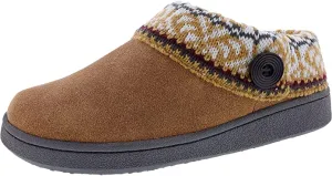 Clarks Amanda Indoor Outdoor Clog Slip On Rounded Toe Winter Slippers COGNAC