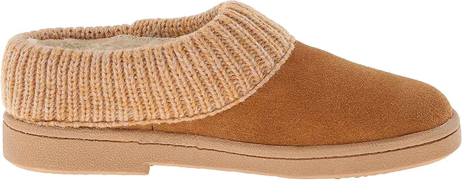 Clarks Cinnamon Knitted Collar Winter Clog Rounded Toe Casual Slippers