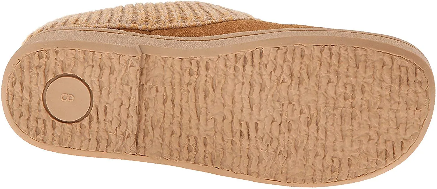 Clarks Cinnamon Knitted Collar Winter Clog Rounded Toe Casual Slippers