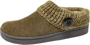 Clarks knitted Collar Winter Clog Slippers SAGE (9, SAGE)