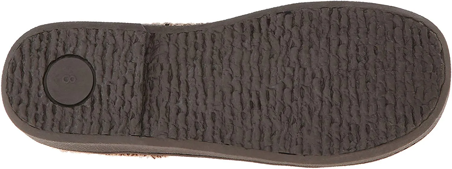Clarks Women's Knit Scuff Leather Slipper Mules Sweater Cuff Clog (9, Brown)