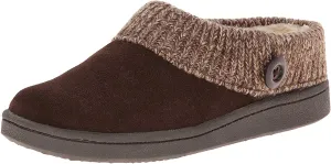 Clarks Women's Knit Scuff Leather Slipper Mules Sweater Cuff Clog (9, Brown)