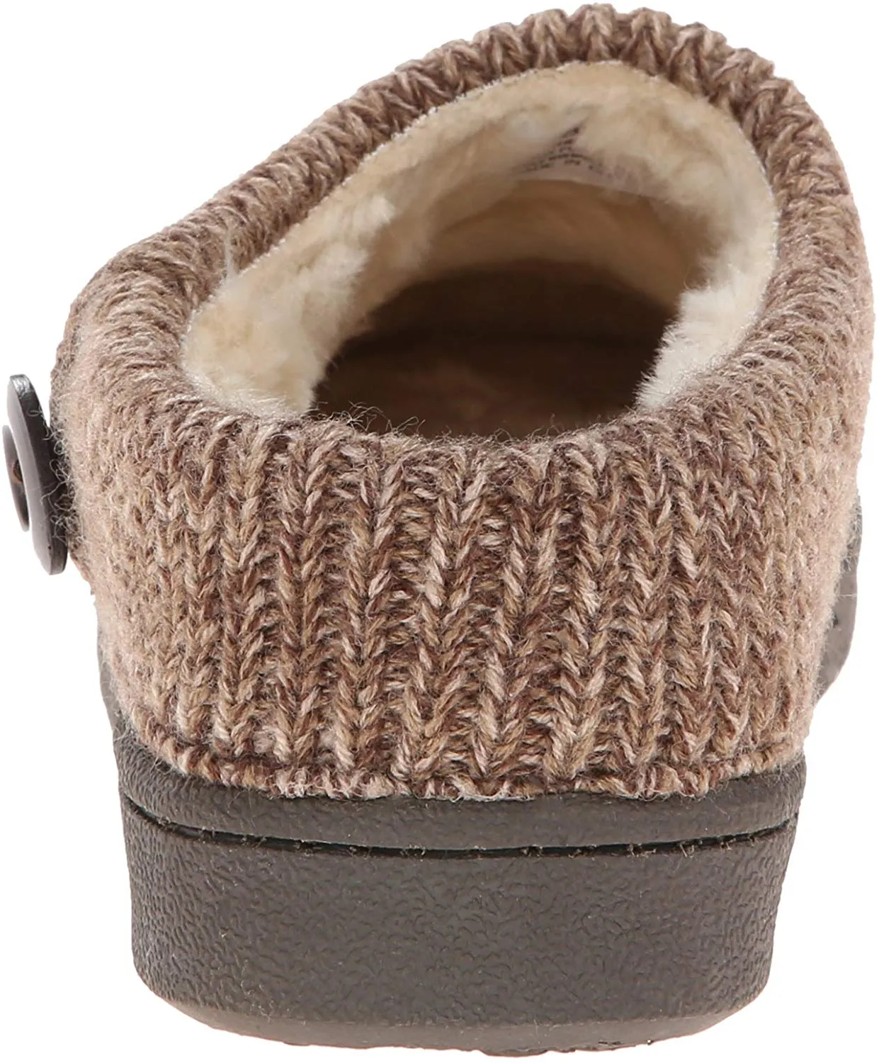 Clarks Women's Knit Scuff Leather Slipper Mules Sweater Cuff Clog (9, Brown)