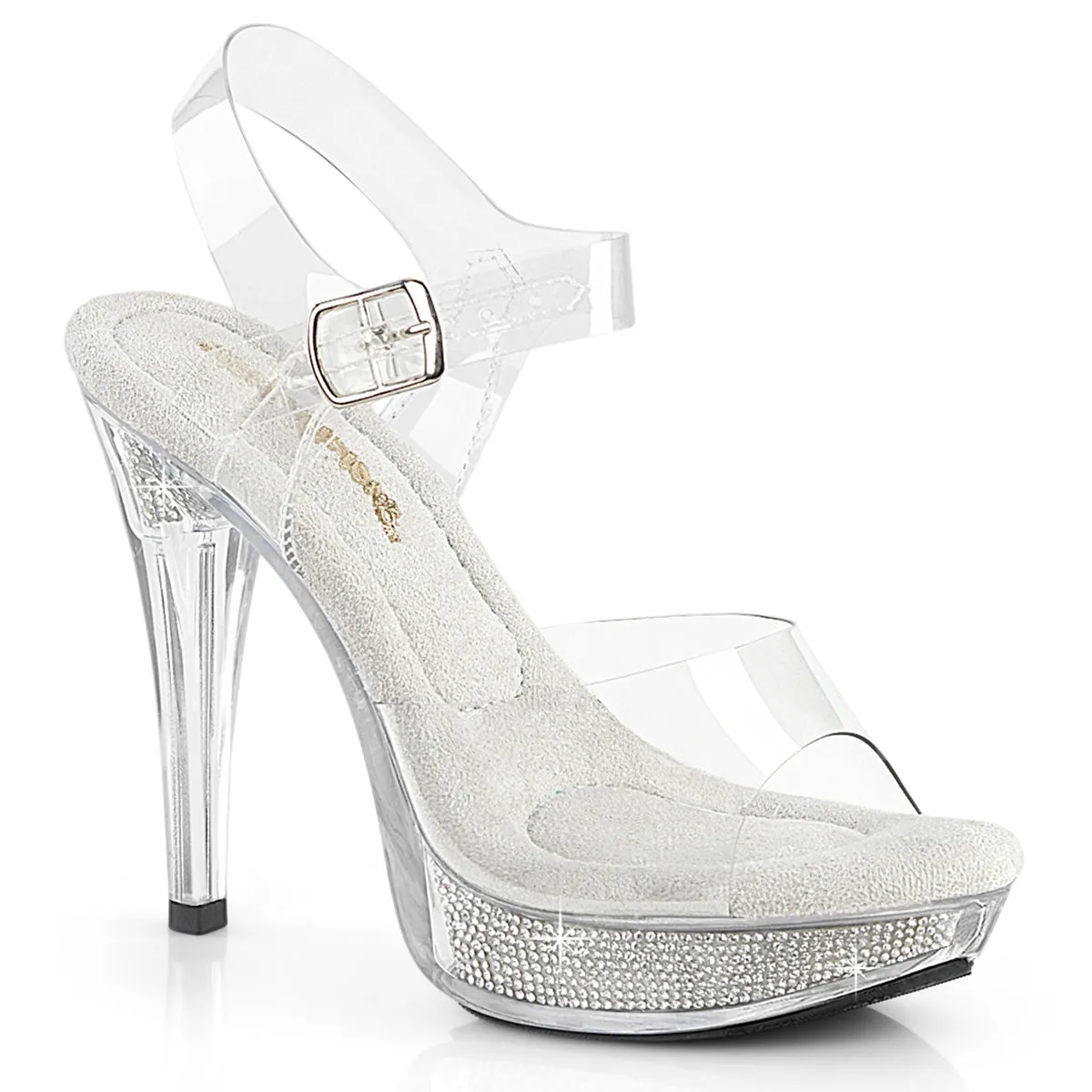 COCKTAIL-508SRSI Fabulicious 5" Cocktail Clear/Silver Sexy Shoes (High Heels)