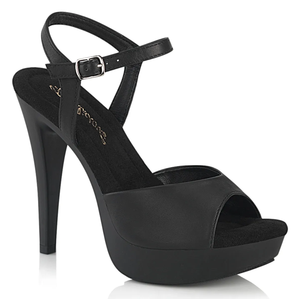 COCKTAIL-509 Fabulicious 5" Cocktail Black Faux Leather Sexy Shoes (High Heels)