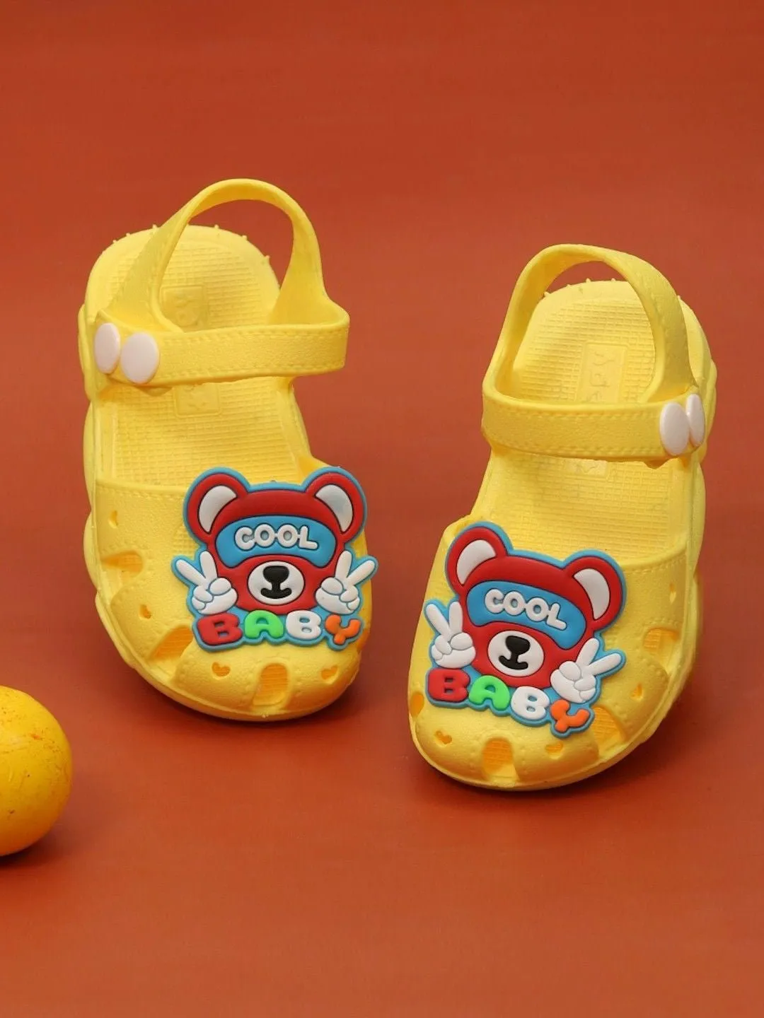 Cool Baby Bear Vibrant Yellow Cartoon Themed Sandals for Boys