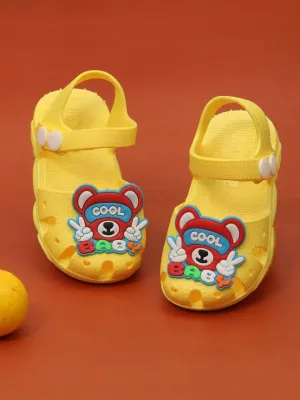 Cool Baby Bear Vibrant Yellow Cartoon Themed Sandals for Boys