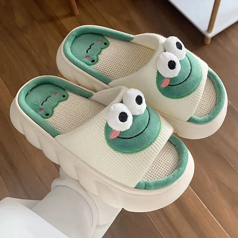 Cozy Cartoon Hemp Cotton Slippers