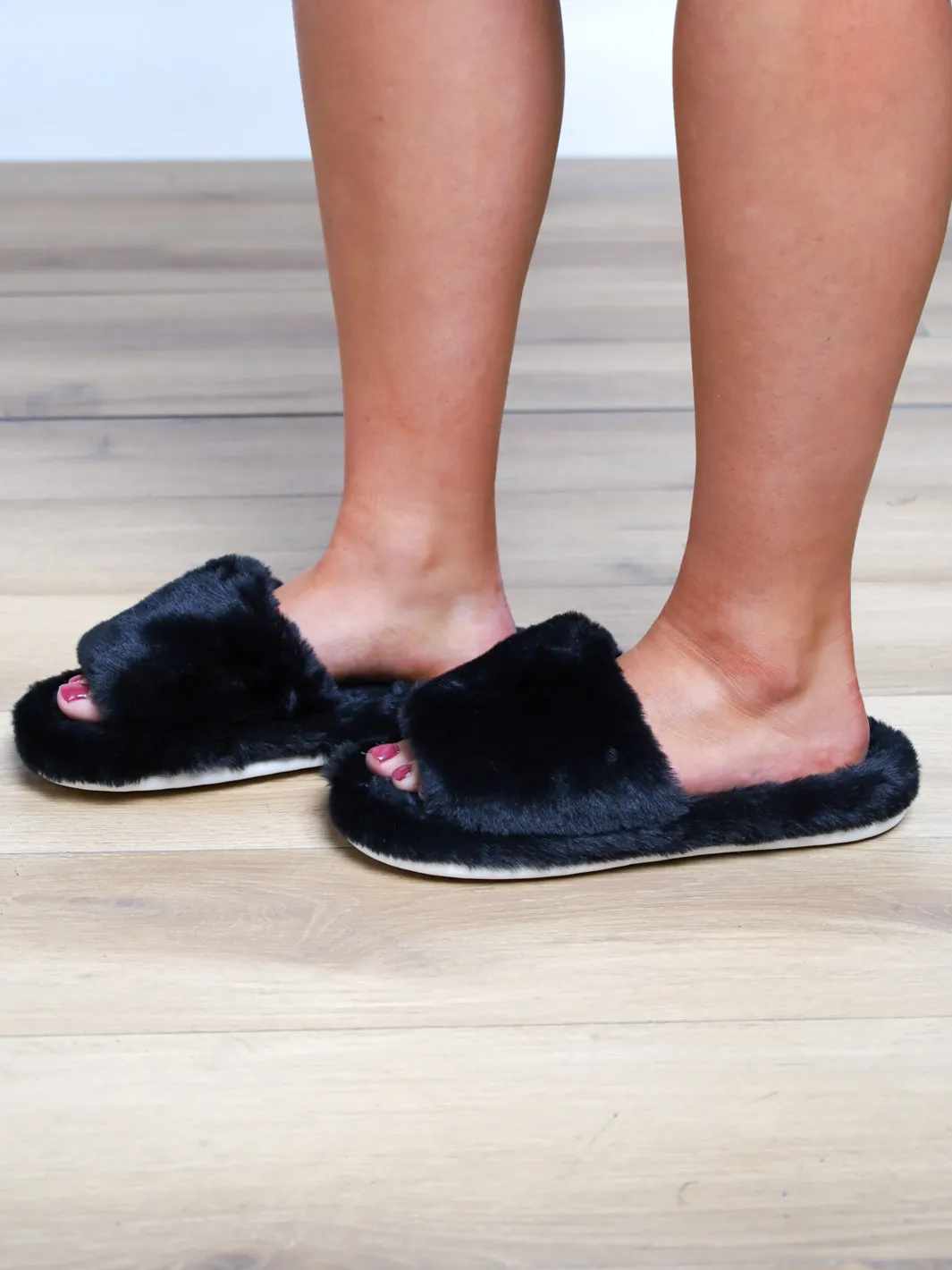 Cozy Obsession Open Toe Slippers- FINAL SALE