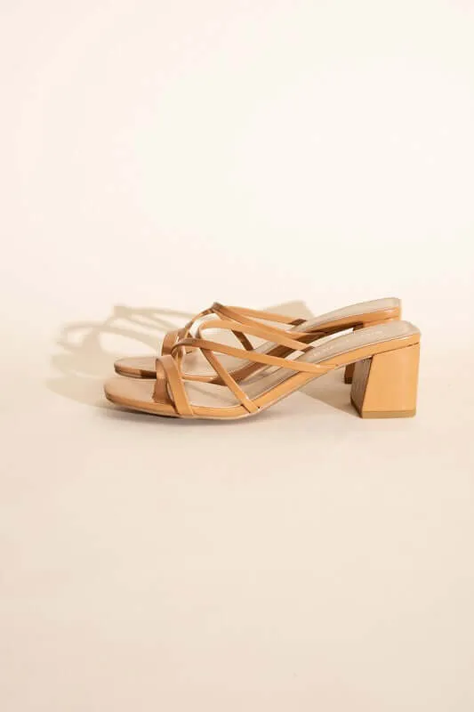 CRIMP-S Black Tan Mule Sandal Heels Sandals