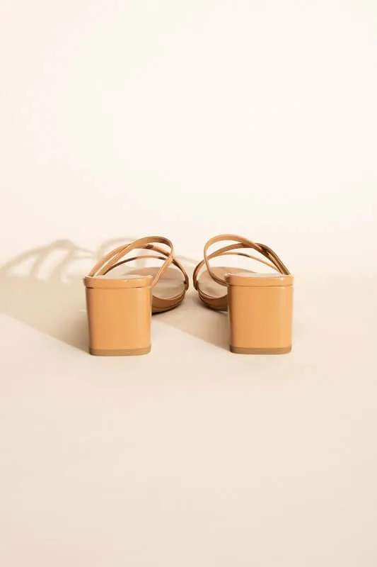 CRIMP-S Black Tan Mule Sandal Heels Sandals