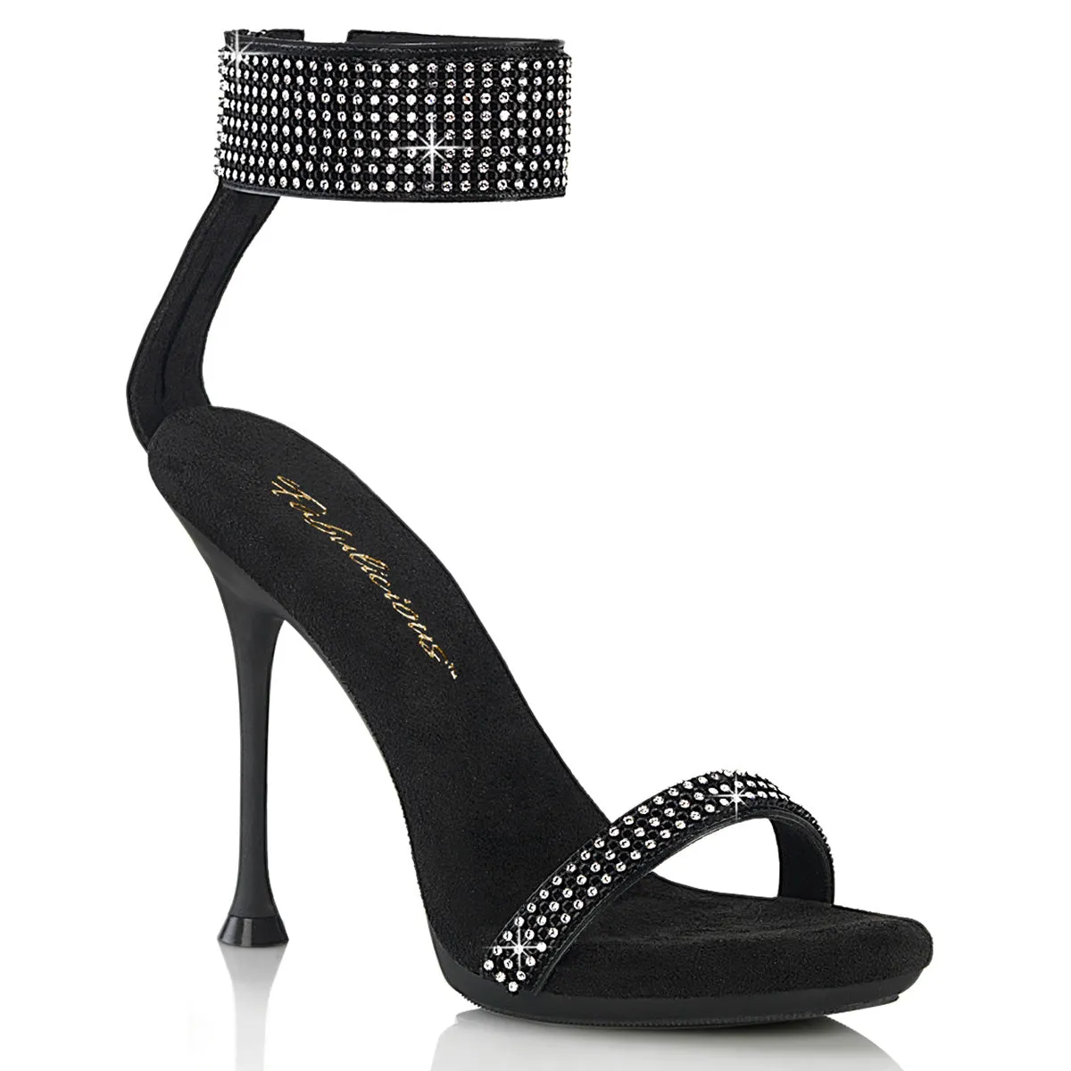CUPID-440 Fabulicious 4 1/2" Cupid Black Faux Leather Sexy Shoes (High Heels)