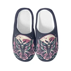 Dark Navy Moth N' Moonlight Super Cozy House Slippers