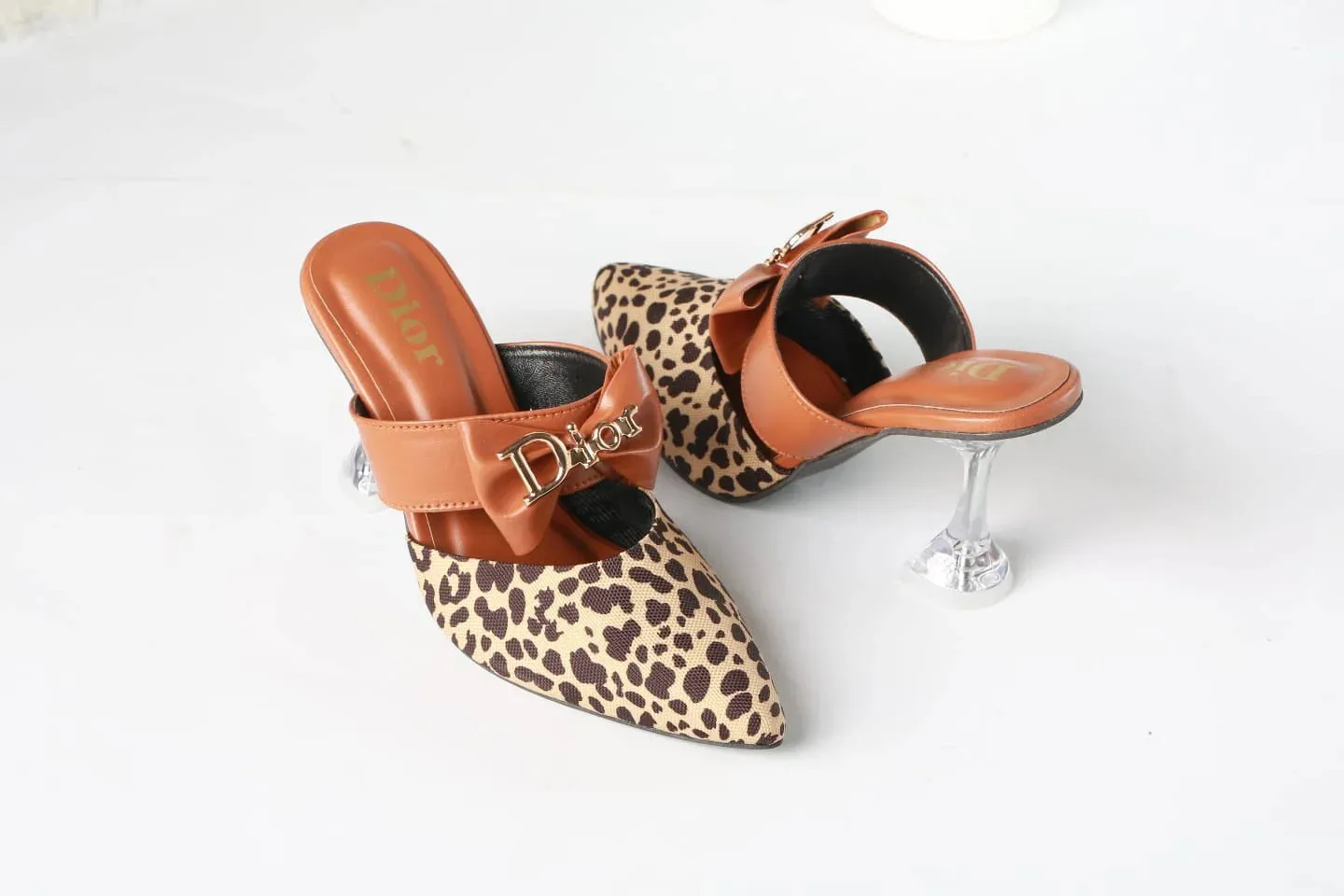 DIOR CASUAL HEEL PUMPS - BROWN (LEOPARD)