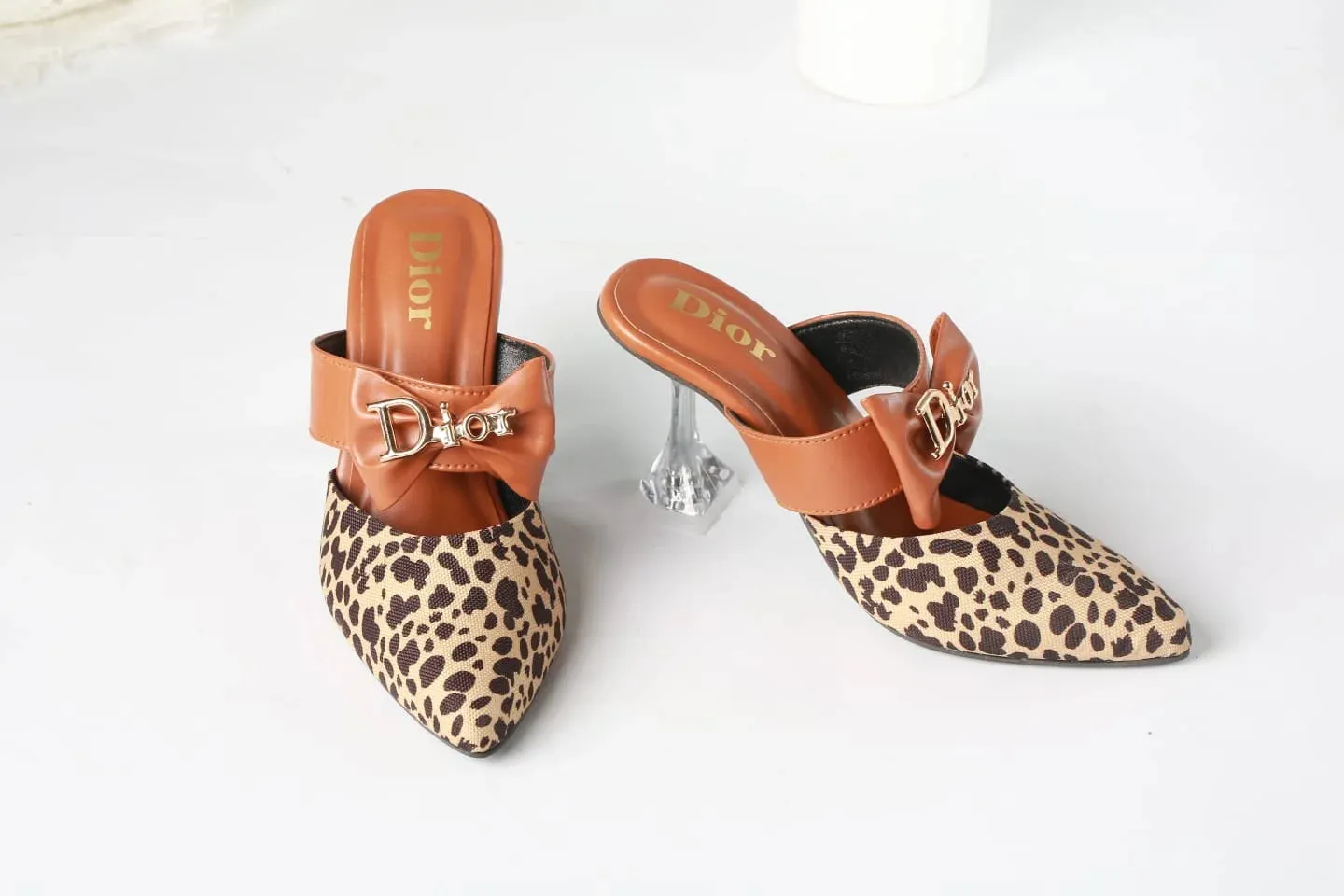 DIOR CASUAL HEEL PUMPS - BROWN (LEOPARD)