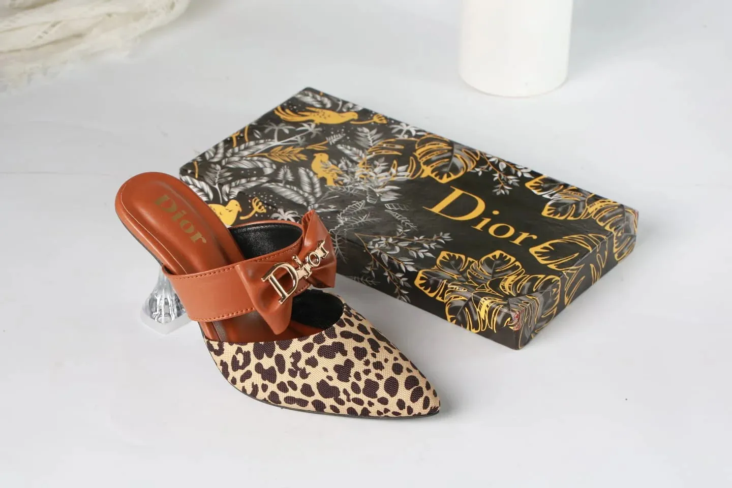 DIOR CASUAL HEEL PUMPS - BROWN (LEOPARD)