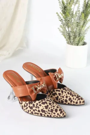 DIOR CASUAL HEEL PUMPS - BROWN (LEOPARD)