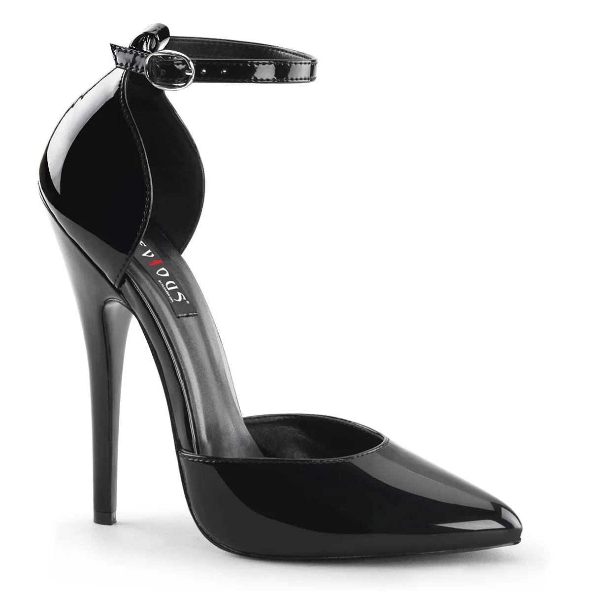 DOMINA-402 Devious Domina Black Patent Sexy Single Soles (Fetish Footwear)