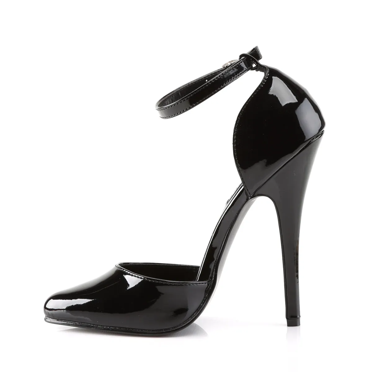 DOMINA-402 Devious Domina Black Patent Sexy Single Soles (Fetish Footwear)