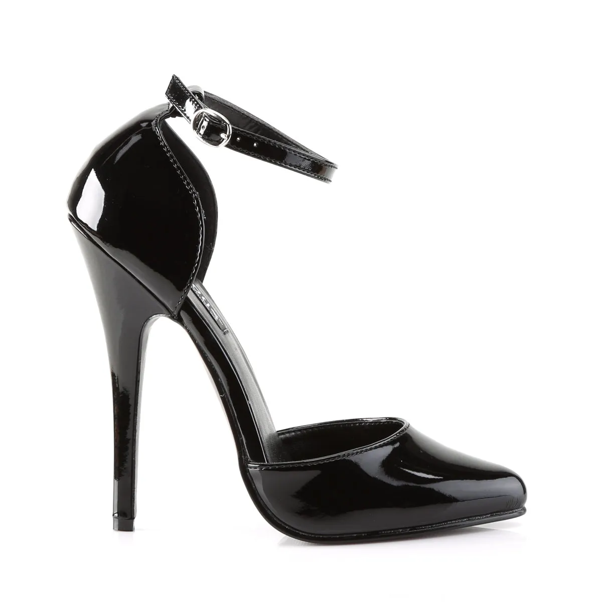 DOMINA-402 Devious Domina Black Patent Sexy Single Soles (Fetish Footwear)