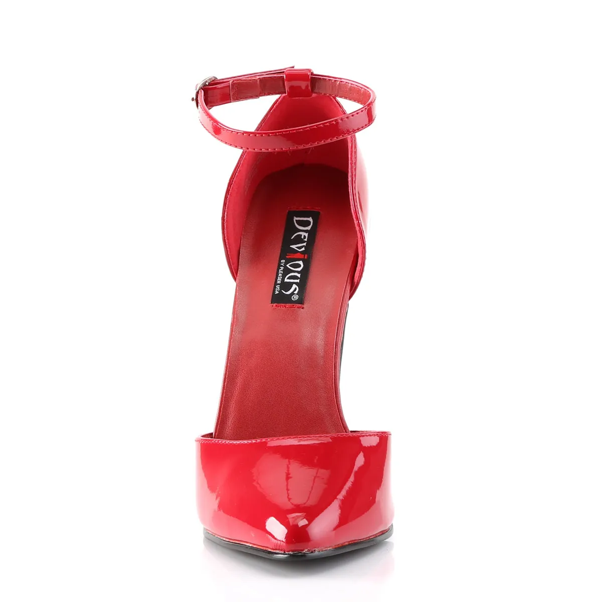 DOMINA-402 Devious Domina Red Patent Sexy Single Soles (Fetish Footwear)