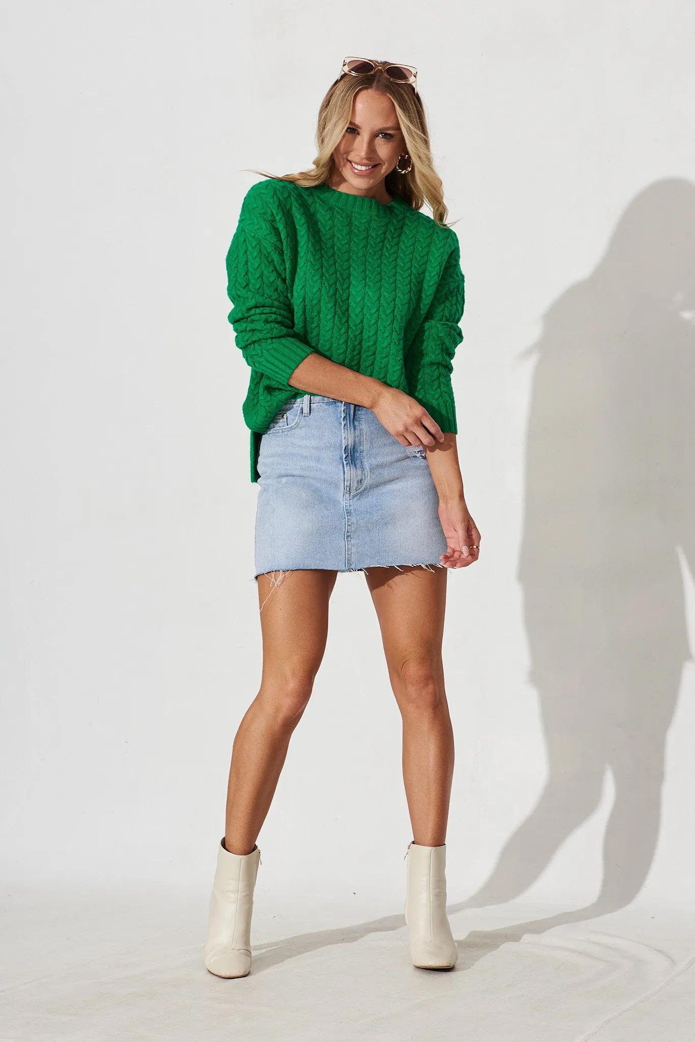 Elstow Knit In Emerald Wool Blend