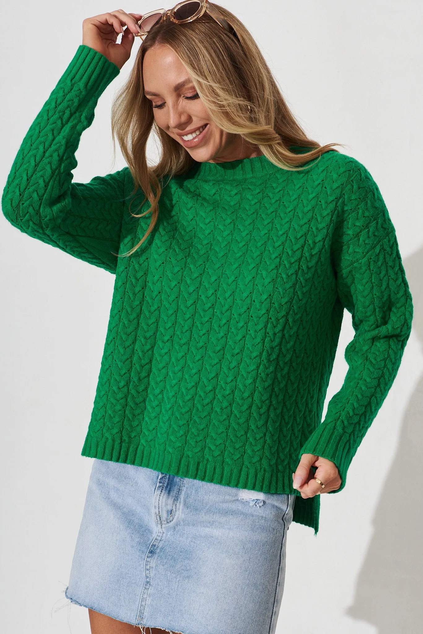 Elstow Knit In Emerald Wool Blend