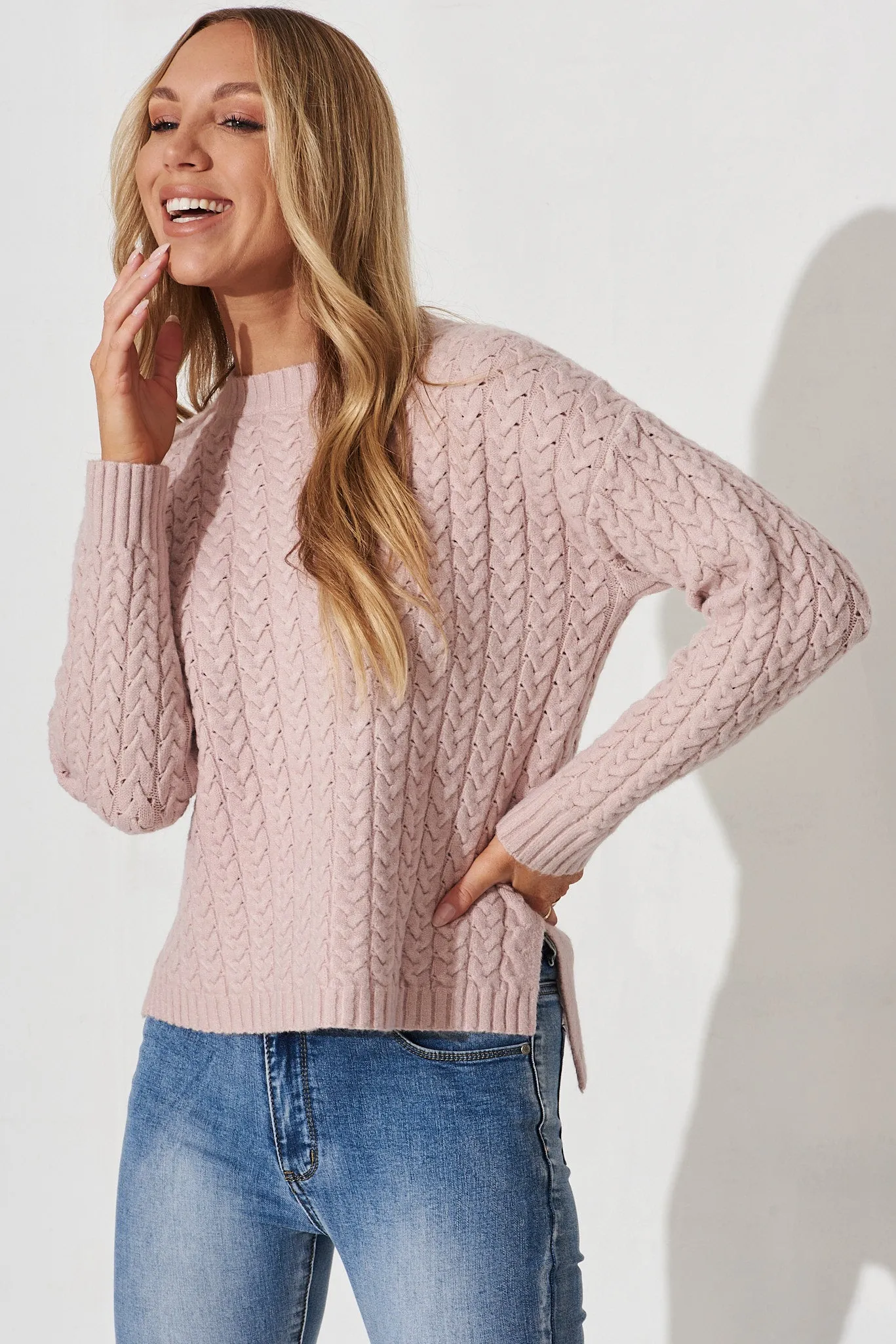 Elstow Knit In Mauve Wool Blend