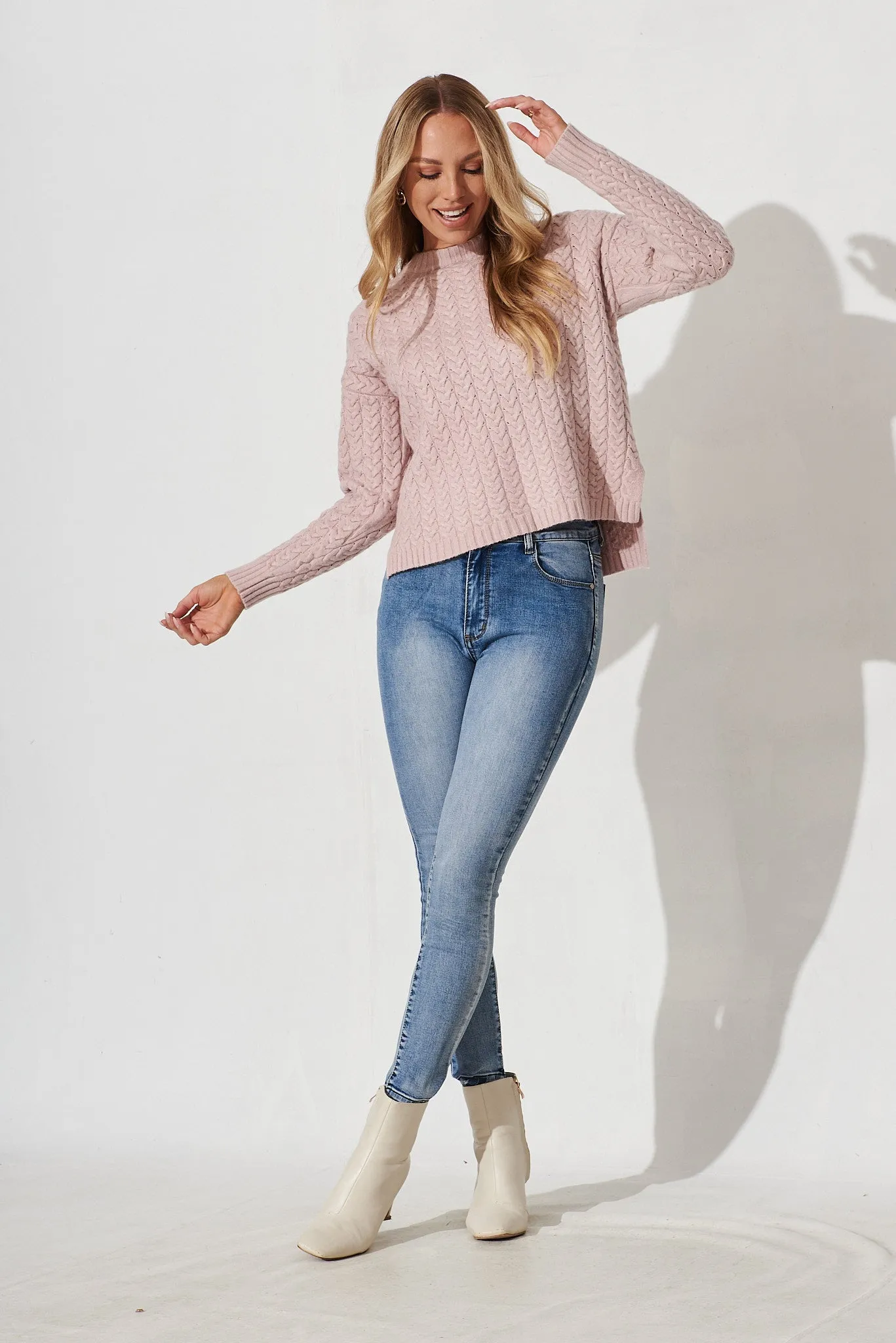 Elstow Knit In Mauve Wool Blend