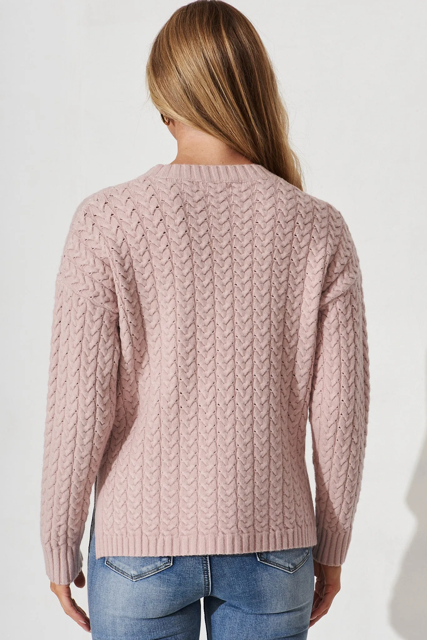 Elstow Knit In Mauve Wool Blend