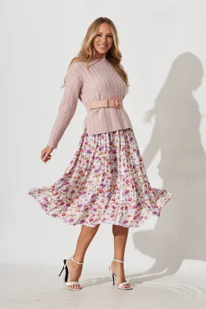 Elstow Knit In Mauve Wool Blend