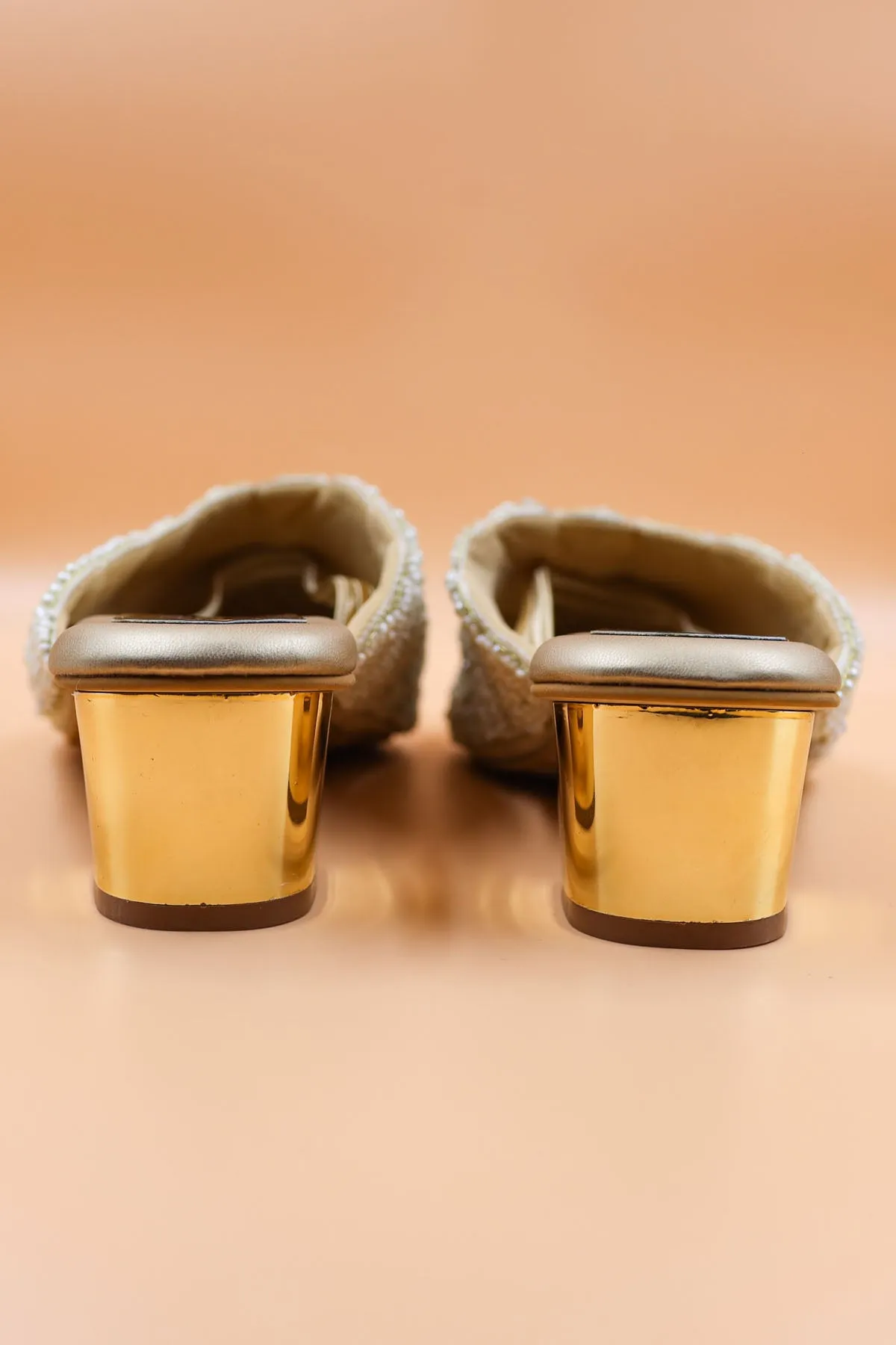 Gold Zardosi Embellished Mules