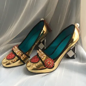 Harmony Fancy Gold Rivet Tassel Heels