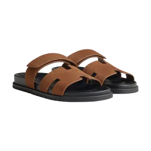 Hermes Chypre Sandals "Brown Suede"