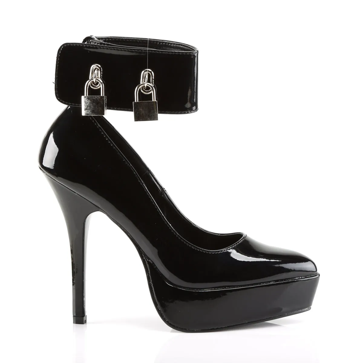 INDULGE-534 Devious Indulge Black Patent Sexy Platforms (Fetish Footwear)